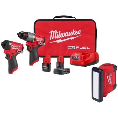 Milwaukee Power Tool Combo Kit 12-Volt Li-Ion Brushless Cordless w/Service Light