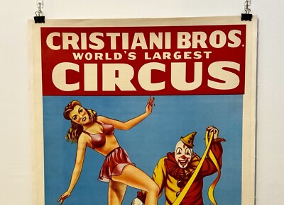 Original 1950's Cristiani Bros Circus Poster - Linen Backed - 29