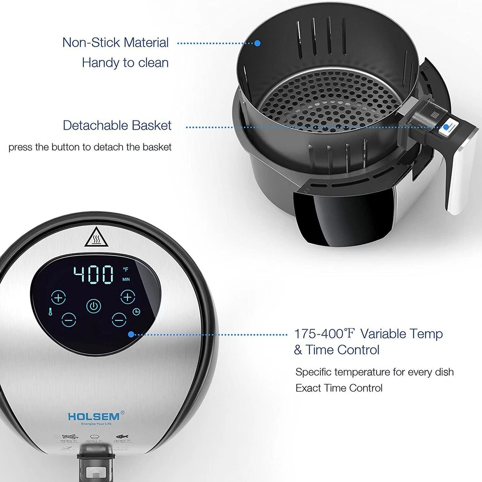Digital Air Fryer Rapid Air Circulation System, 3.4 QT with LED display(Holsem) - Image 4 of 4
