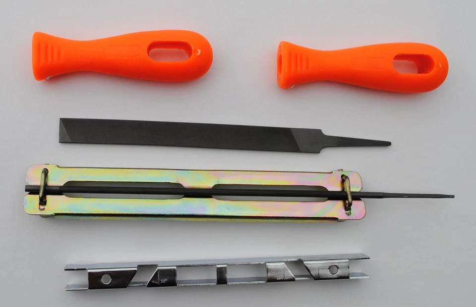 Chain Saw Sharpening Kit for  3/16  any brand of  Files,Two Handles,Depth Gauge Foto 2 de 2