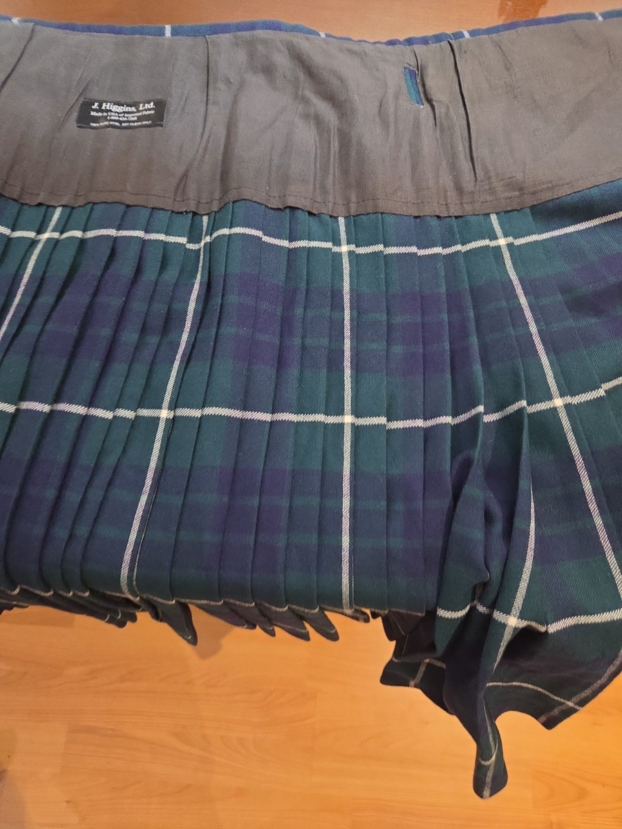 J. Higgins LTD Modern Douglas Hunting Kilt Blue Green, 35-37" waist, 26" length View 5