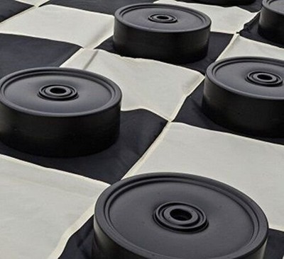 Mega Checker Plastic Set 4'' Diameter with Nylon Checker Mat