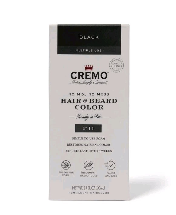 Cremo Hair & Beard Color Black No. 11 2.7oz 1 Pack New