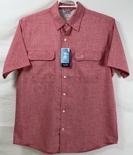 NWT Men  s IZOD Short Sleeve Saltwater Beach Performance Surfside Shirt Red - M