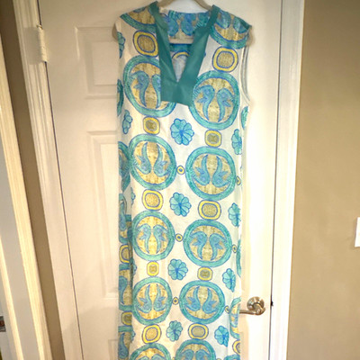 Frankie Morello Jeans Women's Sheath Long Sleeveless V-Neck Geometric M