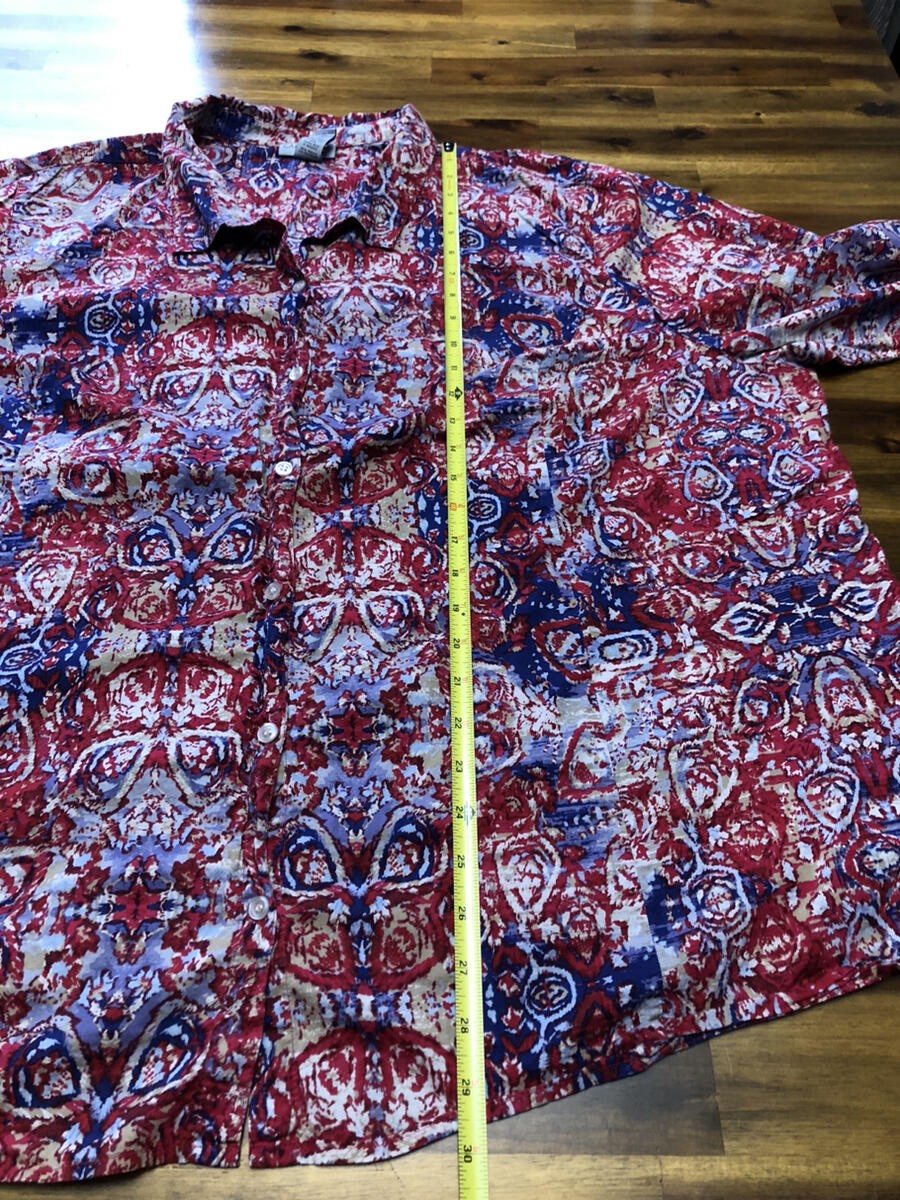 Catherines Multi-Colored Button Front Cotton Top … - image 8