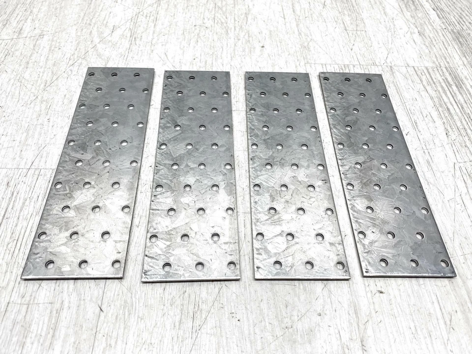 Juego de 4 placas de acero perforadas BGS Diy 80791 180 x 40 x 2 mm B-WARE - Imagen 2 de 4