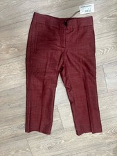 Patrizia Pepe Rust slim ankle slacks/ Slit back 42. Cotton Blend NWT.  Flaw 