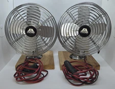 Acar Industries 6" Chrome Heavy-Duty 12V DC Fan – 2 Speed Car/Truck/RV Lot of 2