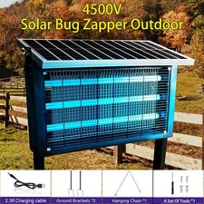 Solar Bug Zapper Outdoor Mosquito Zapper 4500V Waterproof Rechargeable Fly Trap