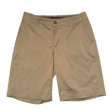 Mens PGA Tour Flat Front Beige Khaki Tan Golf Shorts sz 30 sun protection 50