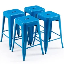 Vogue Furniture Direct 24 Inch Metal Bar Stools, Backless Counter Height