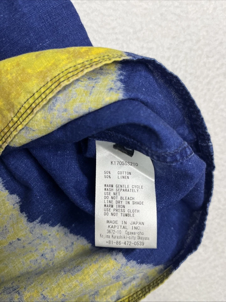 Camisa de campamento Kapital Aloha Thunder mezcla de lino para hombre talla 3 grande Foto 4 de 4