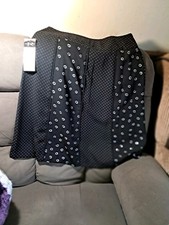 Requirements Sitting Pretty Size 12 Midcalf Black Skirt With White Polka Dots