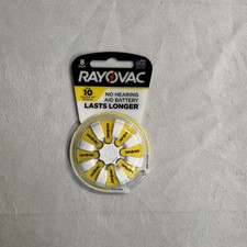 RAYOVAC (8-Pack) Sz 10 Made in USA (8) Hearing Aid Batteries NEW
