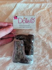 Mangelsen's Dolls  Supplies Vtg Porcelain Black Boots 58mm 2 " 173-74