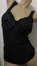 Vintage Body Girdle Waist Trainer Bodysuit Shaper Black W/ Underwire Size Medium