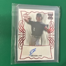 Jackson Jobe 2021 LEAF TRINITY ROOKIE RC AUTO RED #D 32/50 DETROIT TIGERS