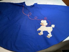 Vintage Blue Cotton Hand Made 50s Style Poodle Skirt Small Waist Child Size 
