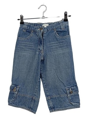 Vertbaudet Jeans Shorts Jungen Gr. 138 Blau Casual Cargo Denim Kurze Hose