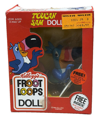 Vtg Original 1984 Kellogg's TOUCAN SAM FROOT LOOPS DOLL Figure No 5001 NIB