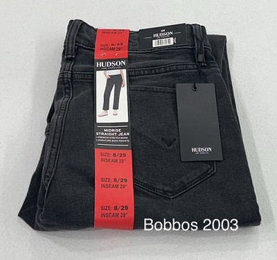 Hudson Women's Mid-Rise Signature Pockets Straight Jeans, Night Time, 8/29