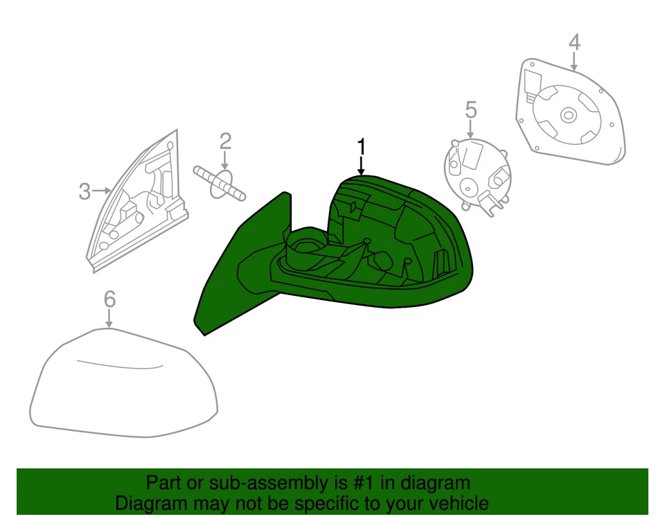 Genuine Nissan 2018-2019 Nissan LEAF - Mirror Assembly 96302-5SA0A - Image 2 of 2