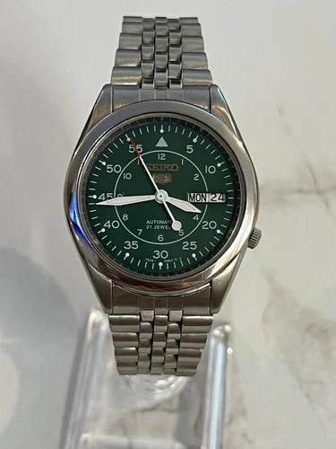 Vintage Seiko 5 Automatic Green Dial Watch for Mens Japanese