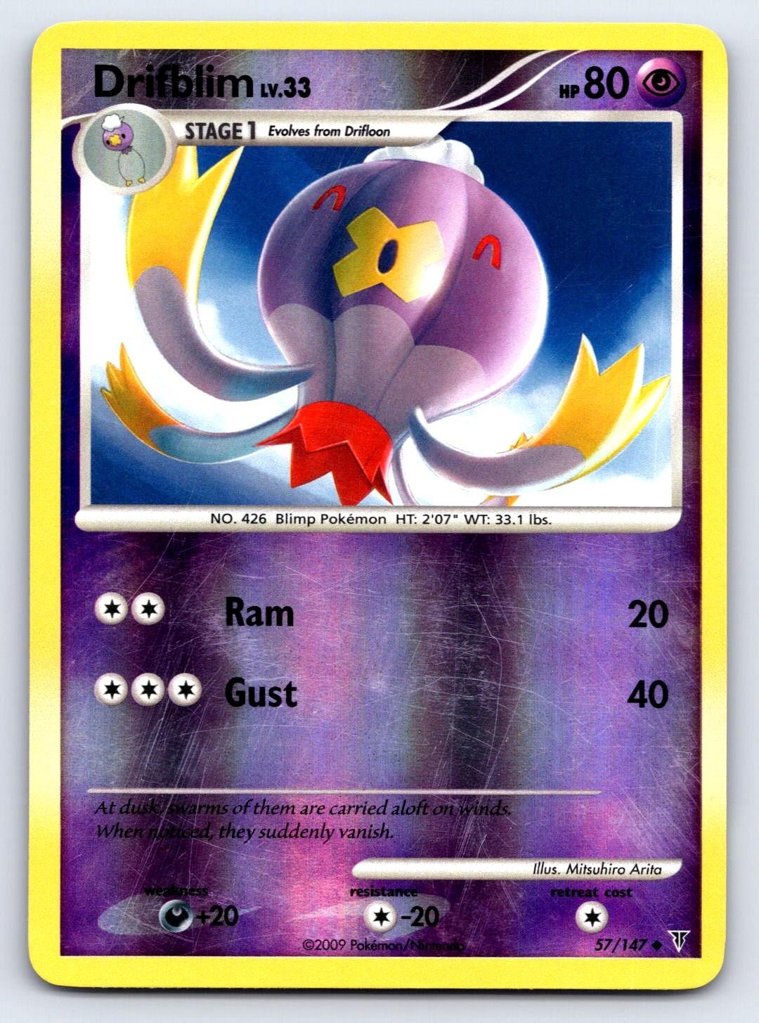 Drifblim 57/147 Uncommon Supreme Victors Pokemon Reverse Holo Heavily Played