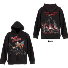 Image of Iron Maiden Zipped Hoodie: Scuffed Trooper (Back Print) OFFICIAL NEW