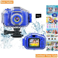 Children's Portable Waterproof Camera with 32GB Card - Perfect for Adventurers