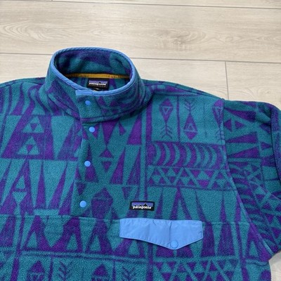 Patagonia Aztec Synchilla Snap-T Fleece Pullover Mens XXL Blue