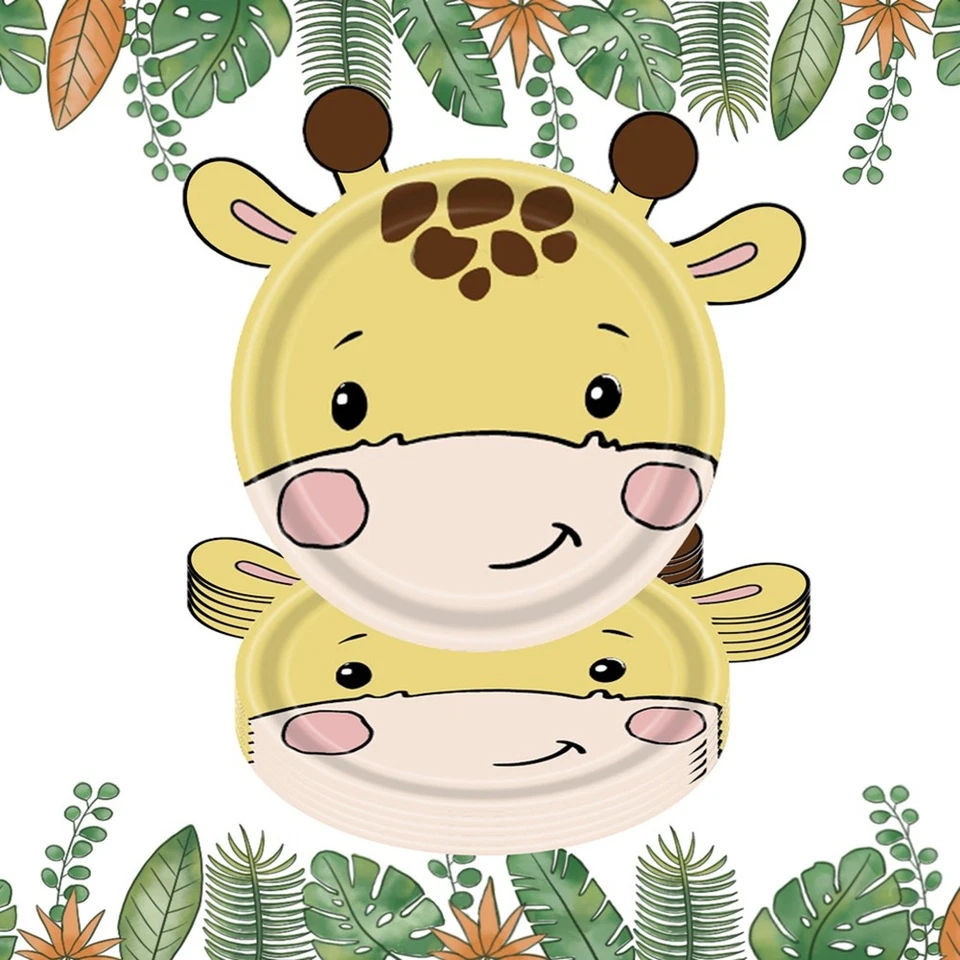 Dschungeltier-Thema, Pappteller, Tier-Einwegteller, Besteck-Set für Wildtie3218 - Bild 4 von 4