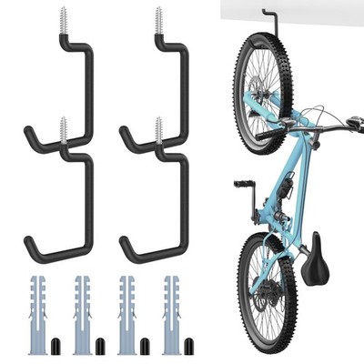 Screw in Bike Hooks, 8-inch for Wall and Ceiling, [4 Pack] Loading Capacity 7...