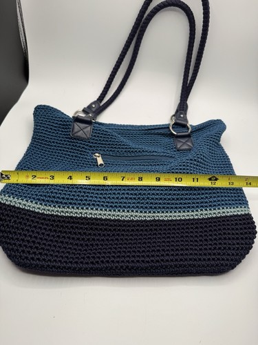 Croft & Barrow Crochet Shoulder Bag Purse 3 Shades Of Blue - Picture 4 of 10