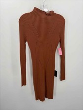 Pre-Owned Lulus Brown Size XS Bodycon Knee Length Long Sleeve Dress