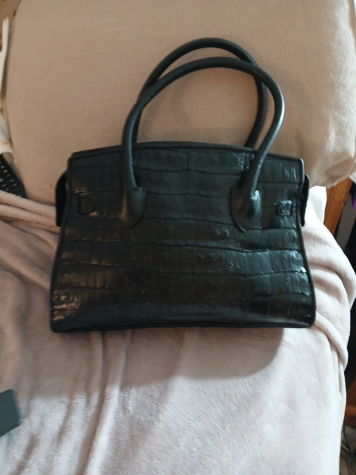 Vintage Bol-Perdix Bag/Bol-Perdix Croc Embossed  Leather - Image 2 of 4