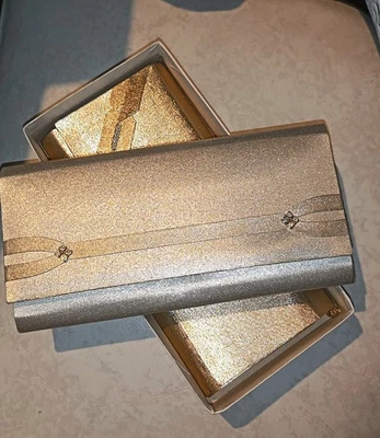 Pochettes de soirée/cérémonie vintage doré et argenté avec miroir intérieur - Photo 1/4