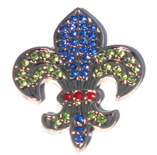 Fleur-de-lis with Colorful Crystals Ball Marker