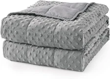 Mr. Sandman Weighted Blanket for Adults Minky Dots Heavy Blanket, 60" x 80" Grey
