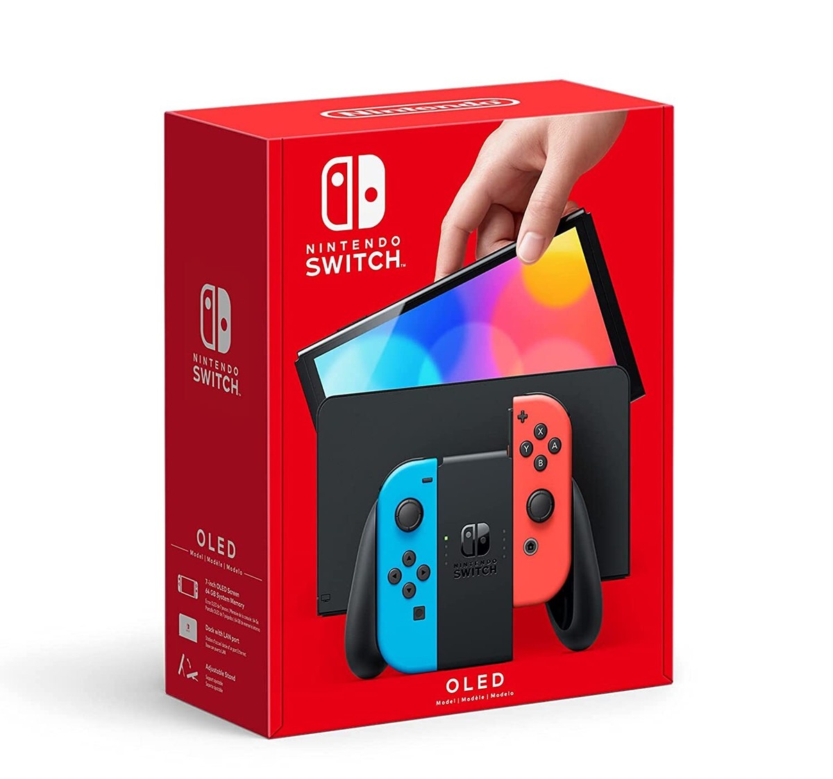 Nintendo Switch OLED with Neon Red & Neon Blue Joy-Con Nintendo Switch OLED with Neon Red & Neon Blue Joy-Con