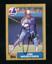 1987 Topps #527 Jim Wohlford signed auto autograph centered black sharpie