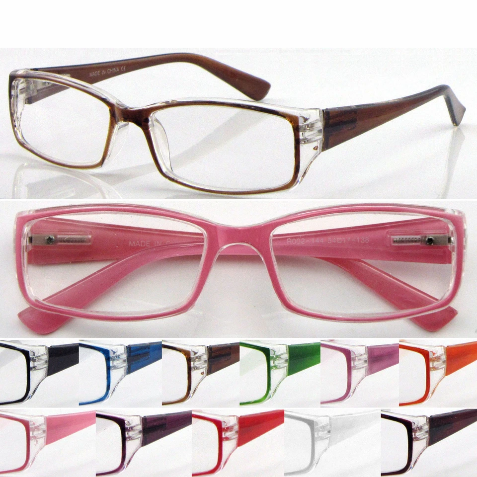 Reading Glasses +0.5~+3.75 Bright Color Plastic Classic Frame Spring Hinges R144