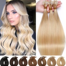 1G THICK 200S Micro Loop Ring 100 Remy Human Hair Extensions Tips Beads 0.5gram