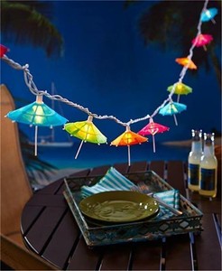 Festive Miniature Lighted Drink Umbrella String Light Set Party Deck Patio Decor Ebay