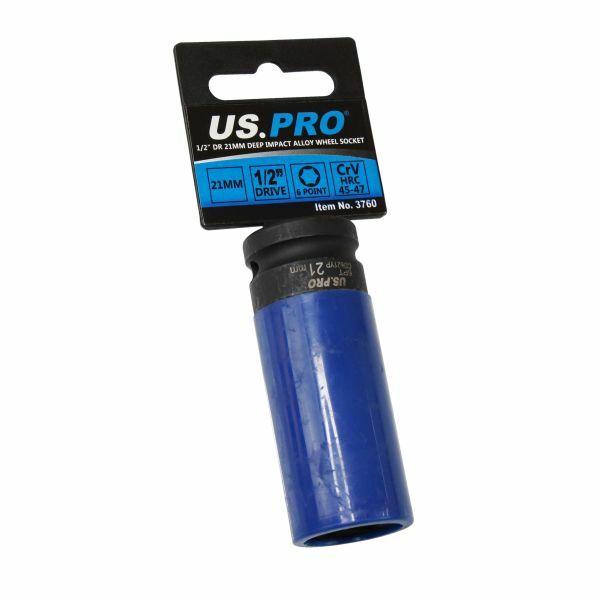 US PRO Tools Single 1/2" DR 21MM Deep Impact Alloy Wheel Socket 3760 - Image 3