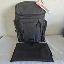 EASTSPORT WOOSTER ST BABY DIAPER BAG DARK GREY CHAMBRAY BACKPACK 2 PIECE SET NEW