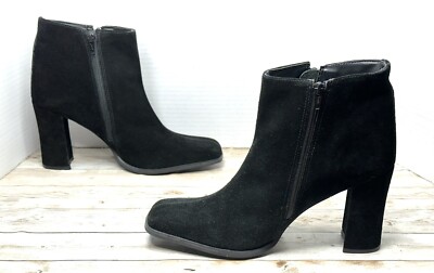 Diba Vintage Black Suede Booties Heeled Ankle Boots Women’s Size 10 US  NEW!!