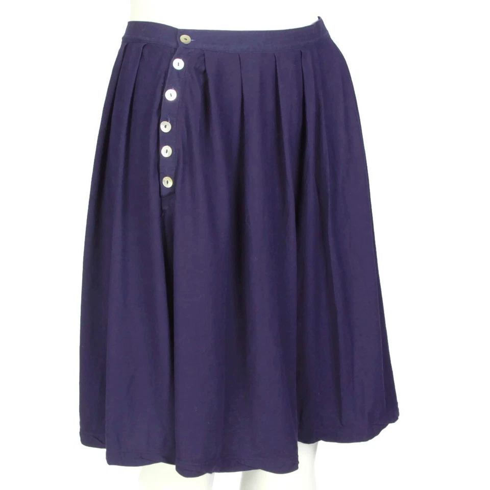 CALYPSO St. Barth Dark Blue Lightweight Pleated Button Side Skirt size Small 337 - Image 2 of 4