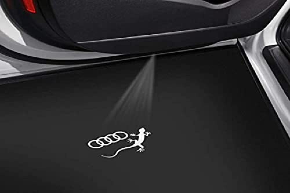 Audi - Luci di Ingresso LED Originali con Logo Ring Gecko - NUOVO